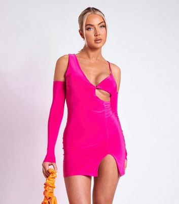 Missy Empire Pink Strappy Cut Out Mini ...